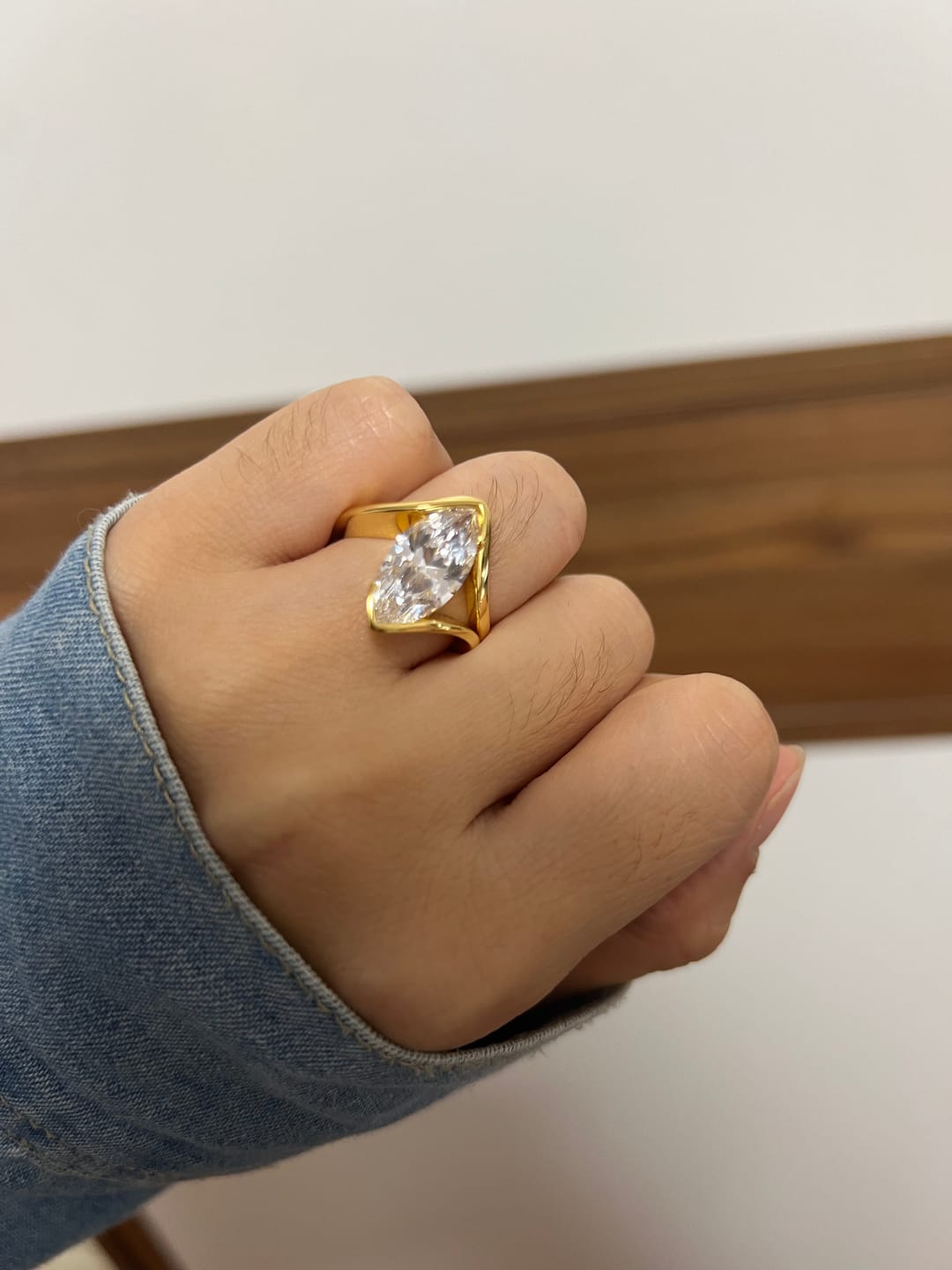 Customer photo review of S925 2PC 4.0Ct Marquise Cut Solitaire Engagement Ring with Design Wedding Band Bridal Ring Sets