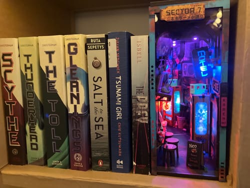 Customer photo review of Neo Ramen MiniAlley – A Cyberpunk DIY Diorama Booknook