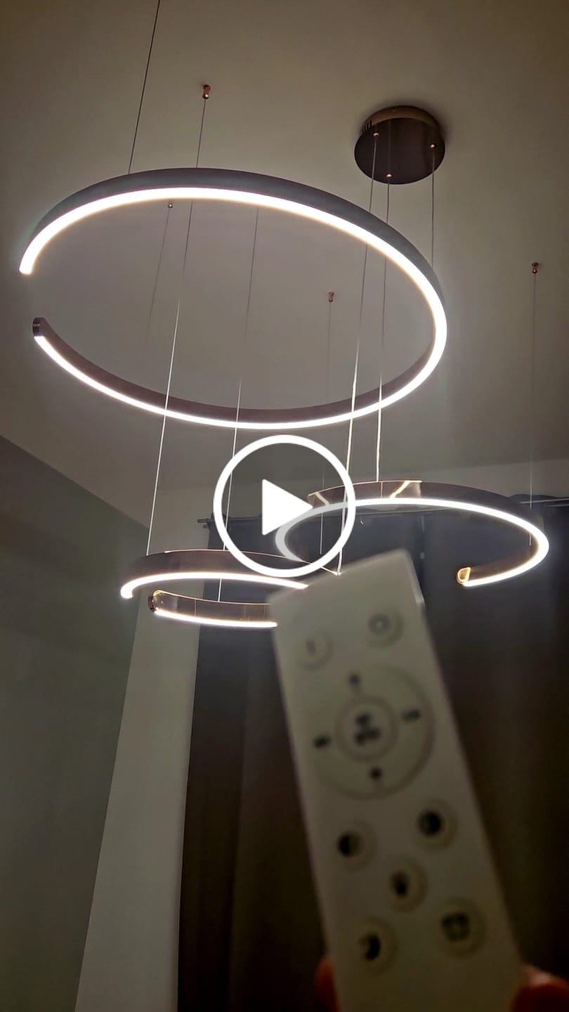 Customer video review of WOMO Schwarz/Gold Ring Led Kronleuchter-WM2009