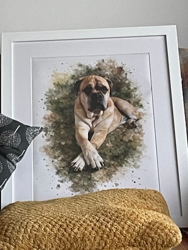 Customer photo review of Your Dog as Watercolor Portrait