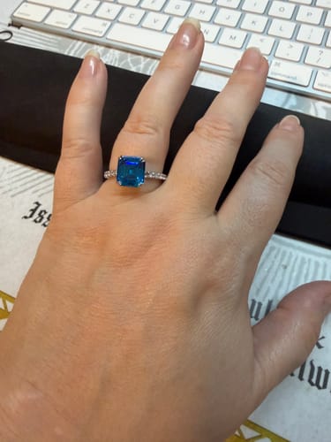 Customer photo review of Honorable 4.5Ct Asscher Cut Engagement Ring Travel Ring