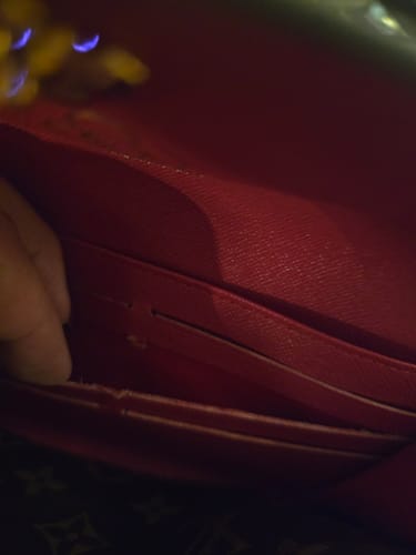 Customer photo review of LV M12207 Sarah Wallet Candy Red Monogram Canvas 224256