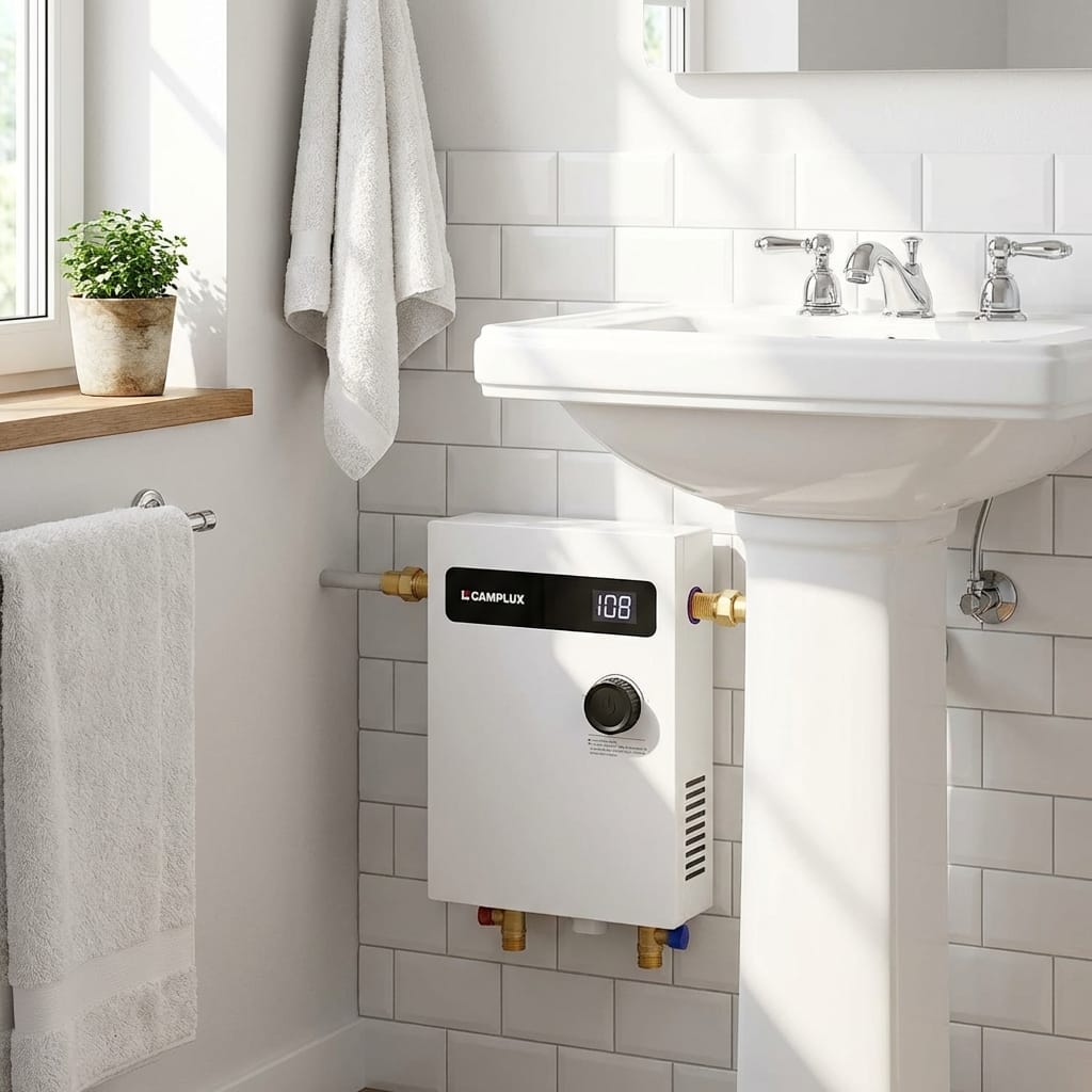 Customer photo review of Camplux On Demand Electric Tankless Water Heater 11kW | White