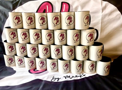Customer photo review of TassenExpress - Becher Keramik Tasse mit Logo bedruckt 325ml Firmenlogo