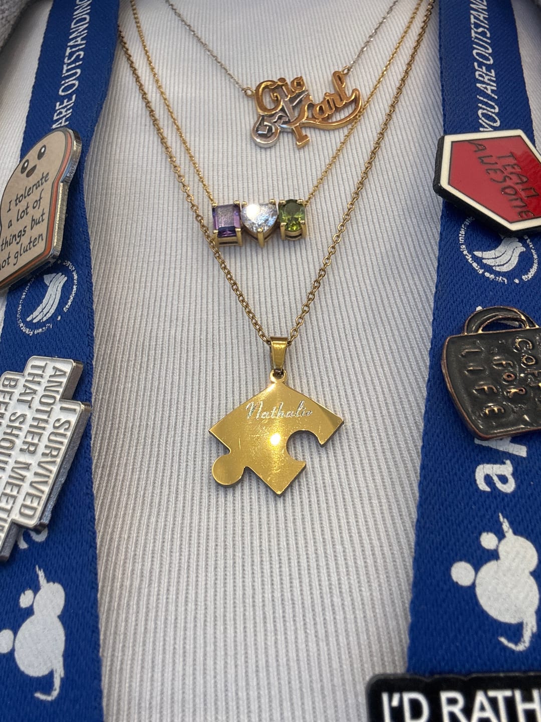 Customer photo review of Custom Puzzle Heart Necklace