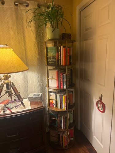 Customer photo review of Flycity 3-5 Tier Rotating Bookshelf With 360° Spinning Display