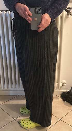 Customer photo review of Striped High Waisted Loose Casual Pants