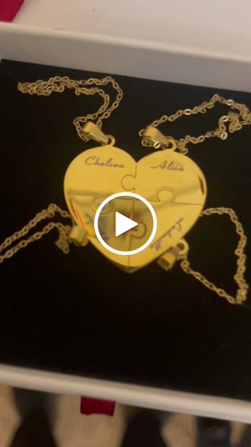 Customer video review of Custom Puzzle Heart Necklace