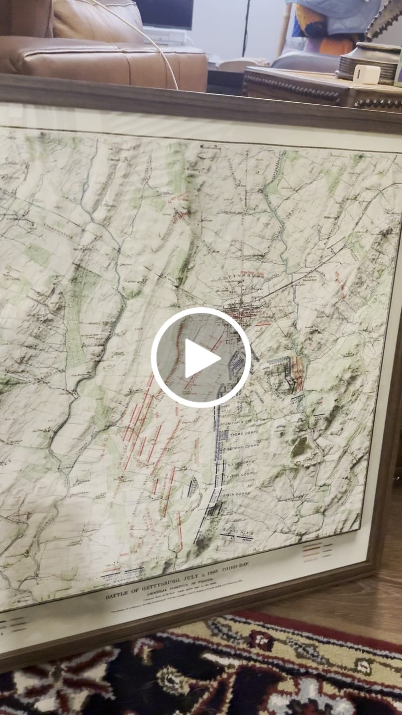 Customer video review of Old Map of the Battle of Gettysburg in 1900 by Julius Bien - North vs. South, Confederacy vs. Union Civil War Chart