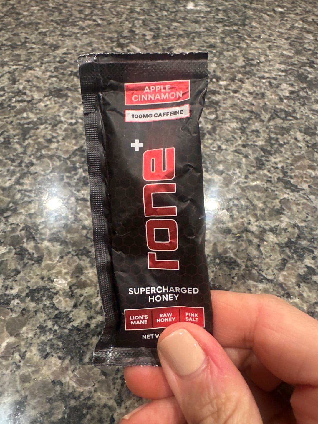 Customer photo review of 100mg Caffeine - Apple Cinnamon - SuperCharged Honey (20-Pack)