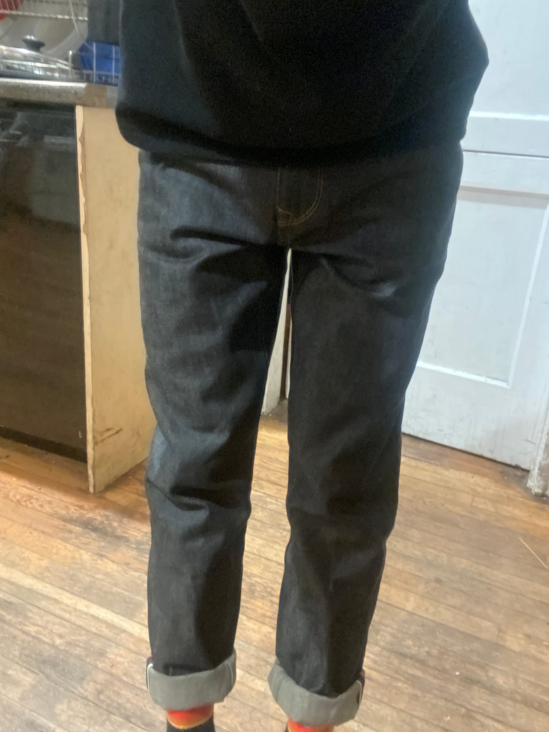 Customer photo review of Double Red Selvedge 13.8oz Tapered Jeans