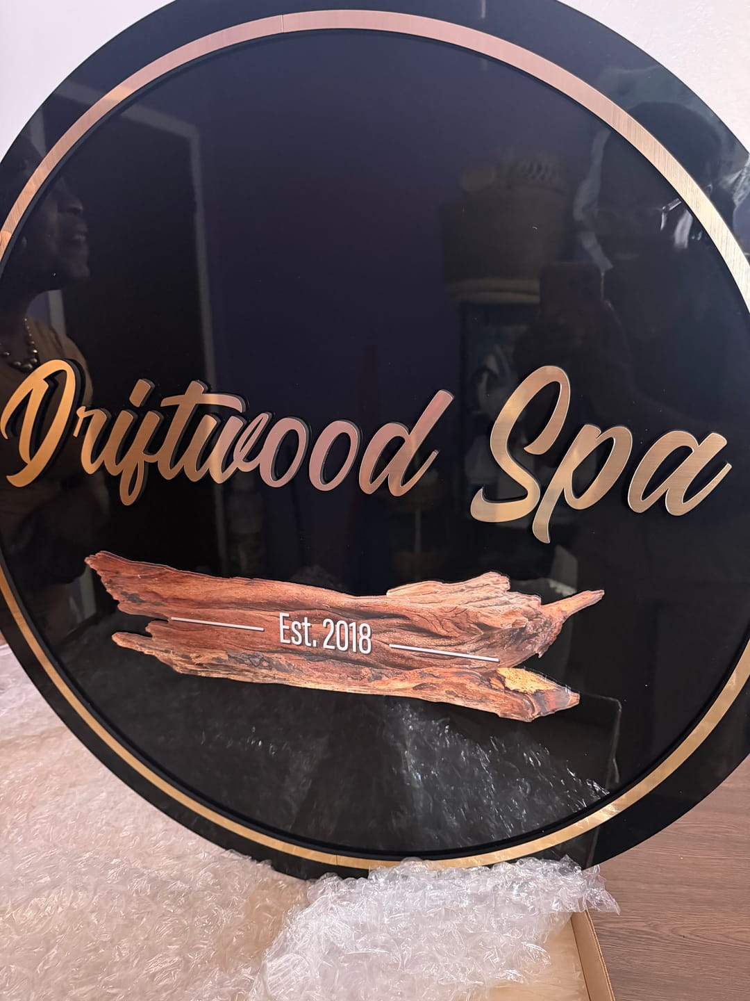 Customer photo review of Acrylic Laser Cut 3D Round Logo Sign (Indoor) (S5)
