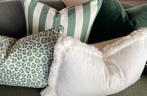 Customer photo review of Outdoor Green Leopard Cushion 40x60cm
