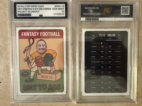 Customer photo review of Fantasy Football "BTA" Graded Card