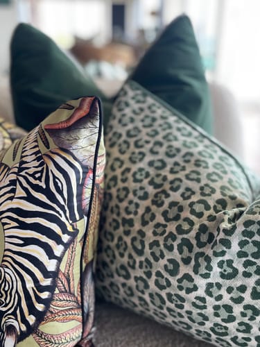 Customer photo review of Outdoor Green Leopard Cushion 40x60cm