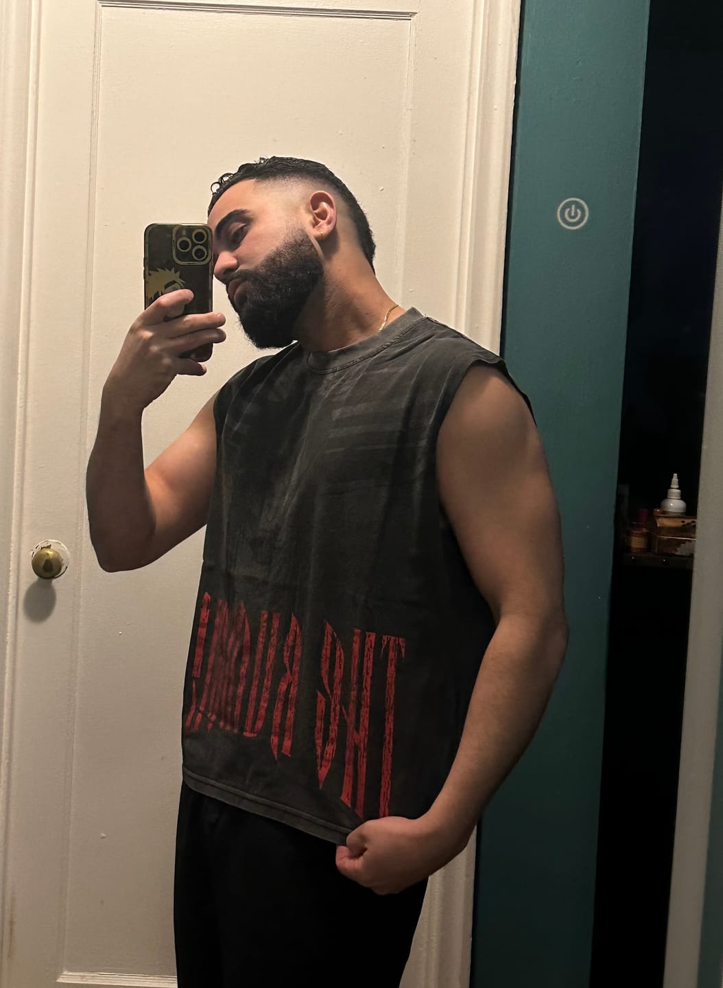 Customer photo review of Rumbling Cut Off Tee