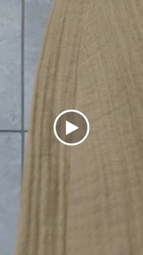 Customer video review of Keten 4 Katlı Dokuma Müslin Bornoz Pudra Pembe