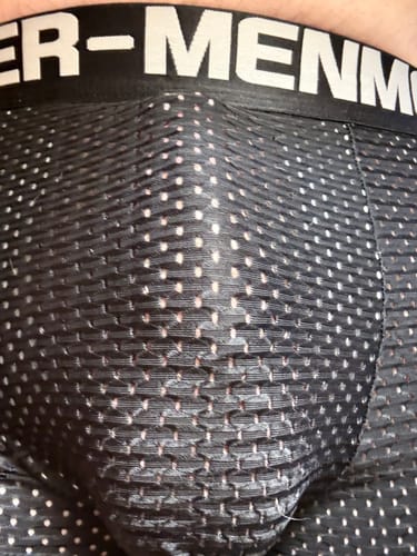 Customer photo review of 2 Pack Men's Breathable Mesh Supportive Fit Seamless Trunks