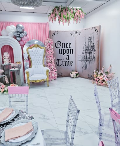 Customer photo review of 8x8ft Open Book-Shaped Frame Stand For Baby Shower And Graduation Party