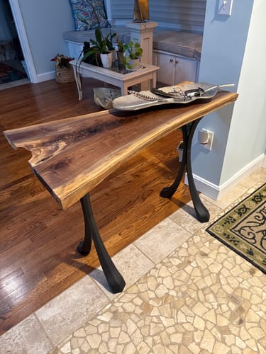 Customer photo review of Console Table Legs 209 Xeni 28.3" H Handmade Design for Woodworking
