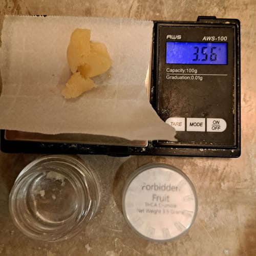 Customer photo review of Forbidden Fruit | THCA Crumble