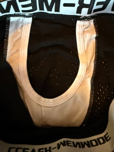 Customer photo review of 2 Pack Men's Breathable Mesh Supportive Fit Seamless Trunks