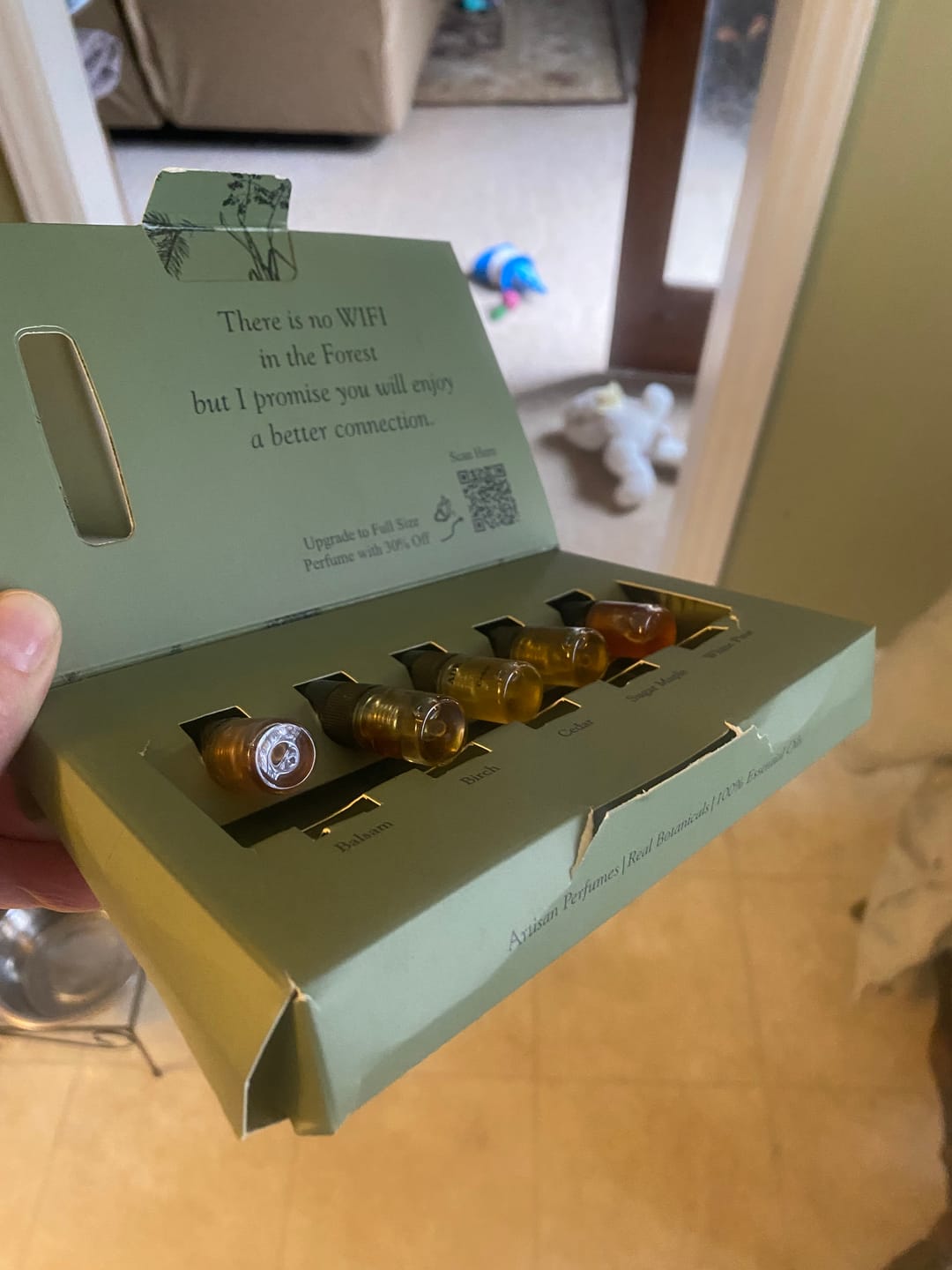 Customer photo review of Forest Serenity Perfume Discovery Set 0.07oz X 5