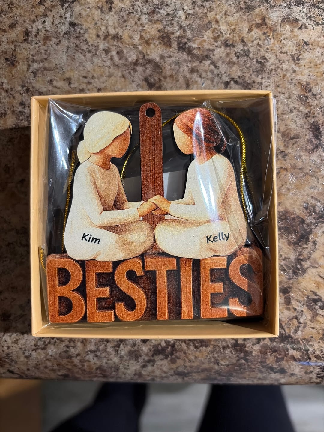 Customer photo review of Besties Forever Together - Personalized Wooden Ornament - Gift For Best Friends