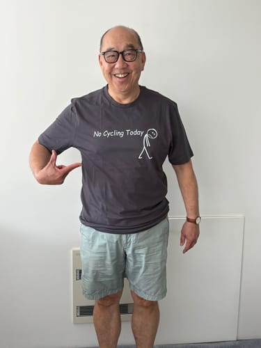 Customer photo review of No Cycling Today T Shirt
