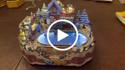 Customer video review of Ice Rink Spinning Skater DIY Wooden Music Box