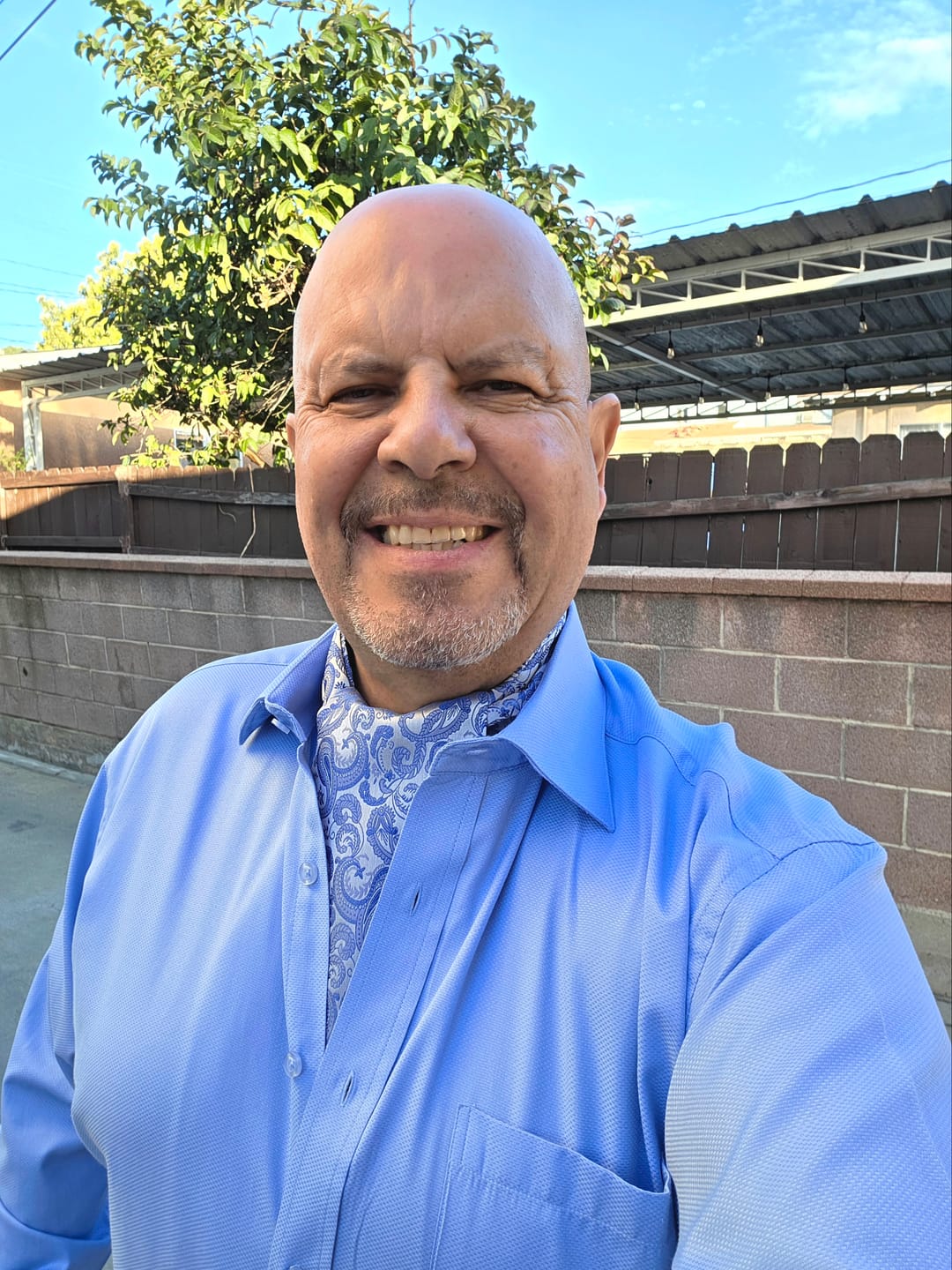 Customer photo review of Ties2you Sky Blue Ascot Tie Mens Paisley Cravat Tie Hanky Cufflinks Set with Brooch