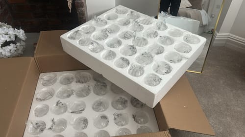 Customer photo review of Luxury Cluster Grape Clear Glass Bubble Chandelier