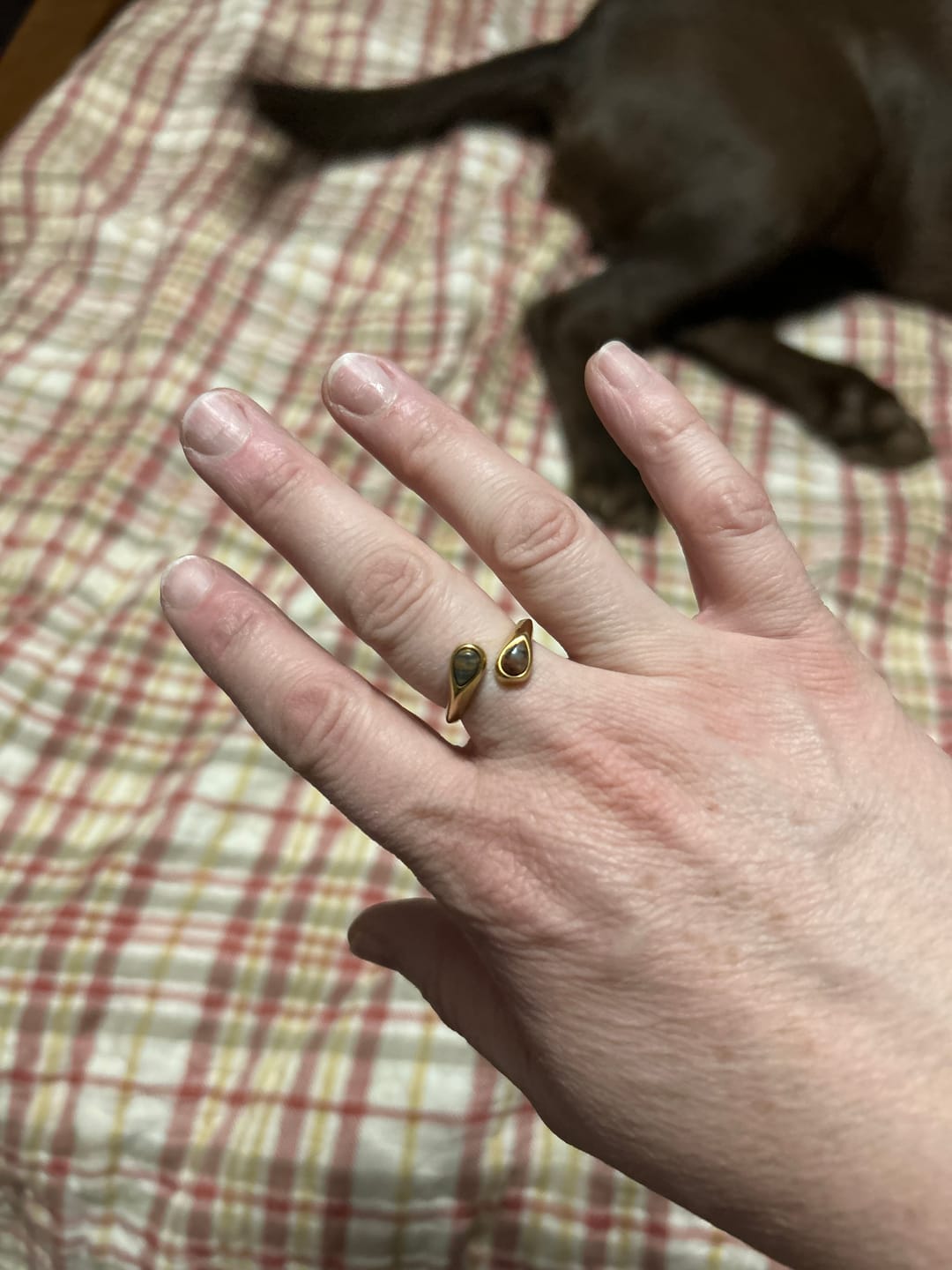 Customer photo review of Tiger Eye Stone Wrap Ring