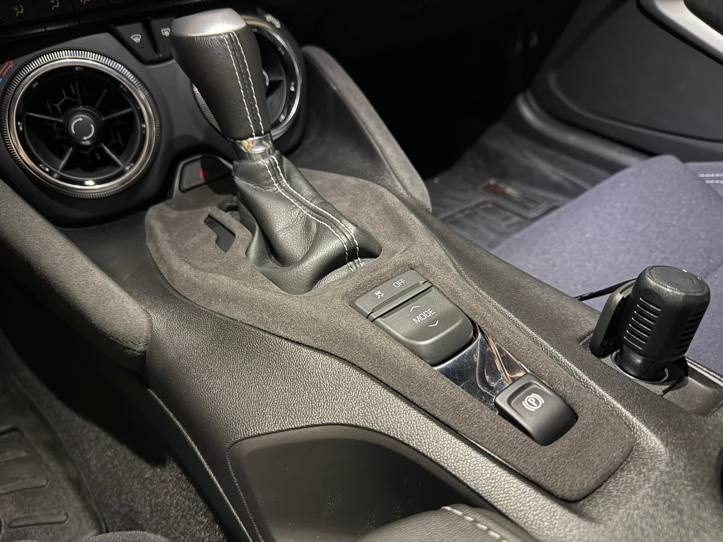 Customer photo review of 6th Gen Camaro Alcantara Center Console Panel Cover
