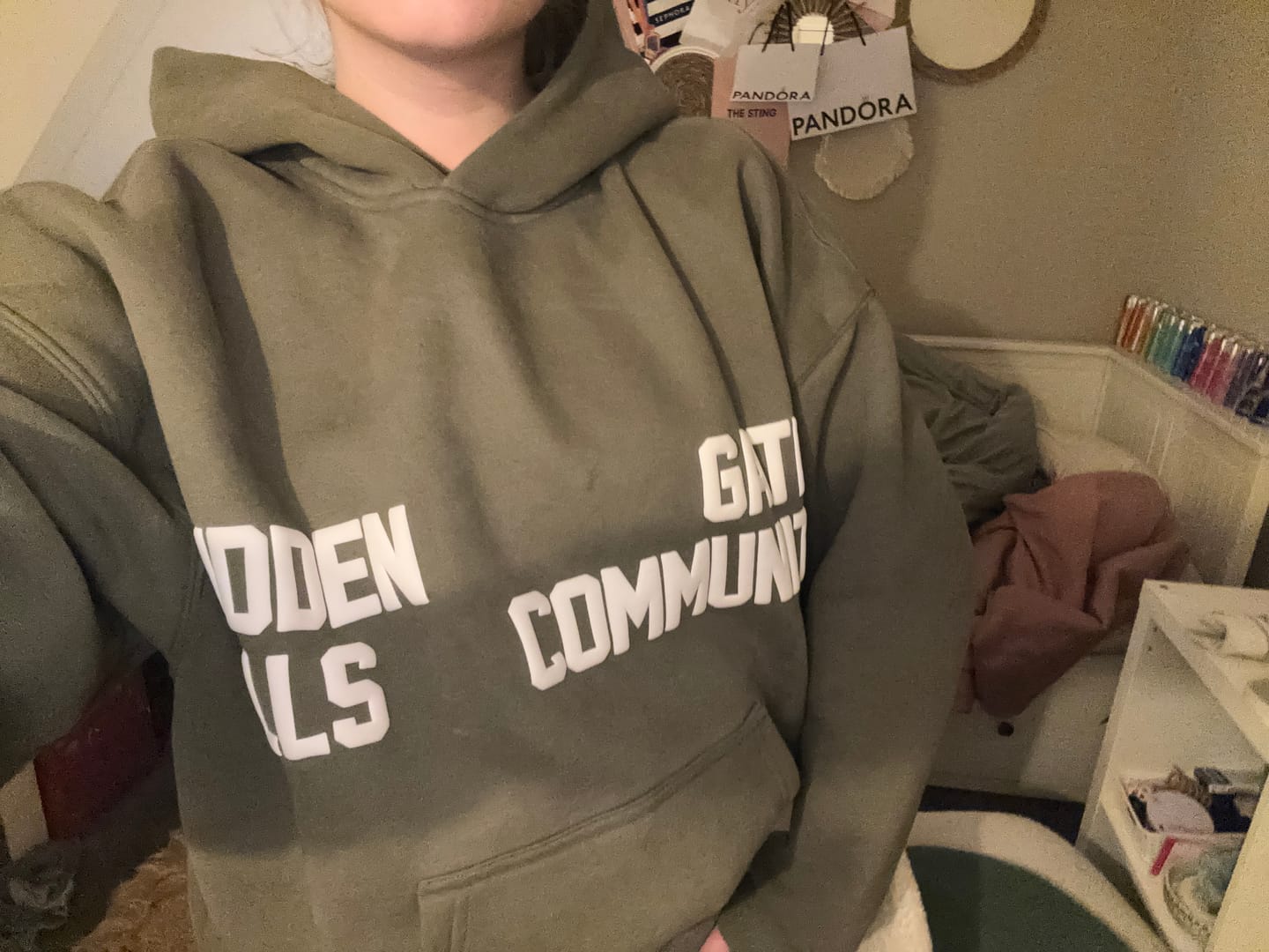 Customer photo review of GATED COMMUNITY HOODIE SAGE