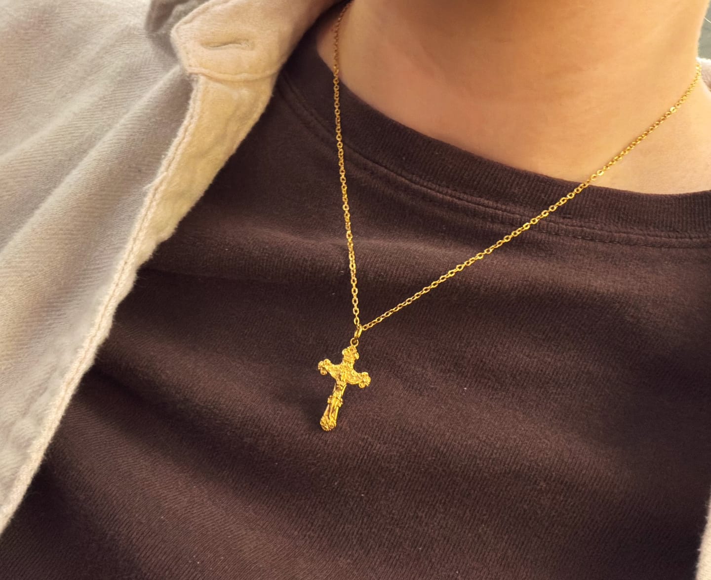 Customer photo review of Vintage Crucifix Necklace