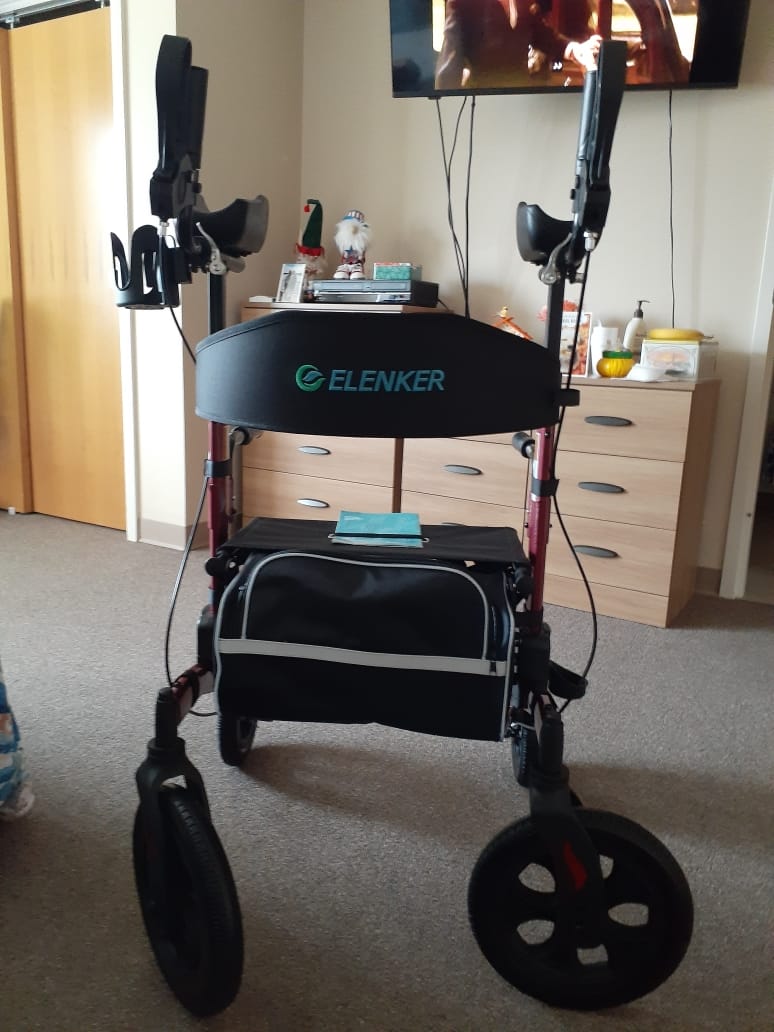 Customer photo review of HFK-9240-2 All Terrain Dual-Brake Upright Walker 12" wheels