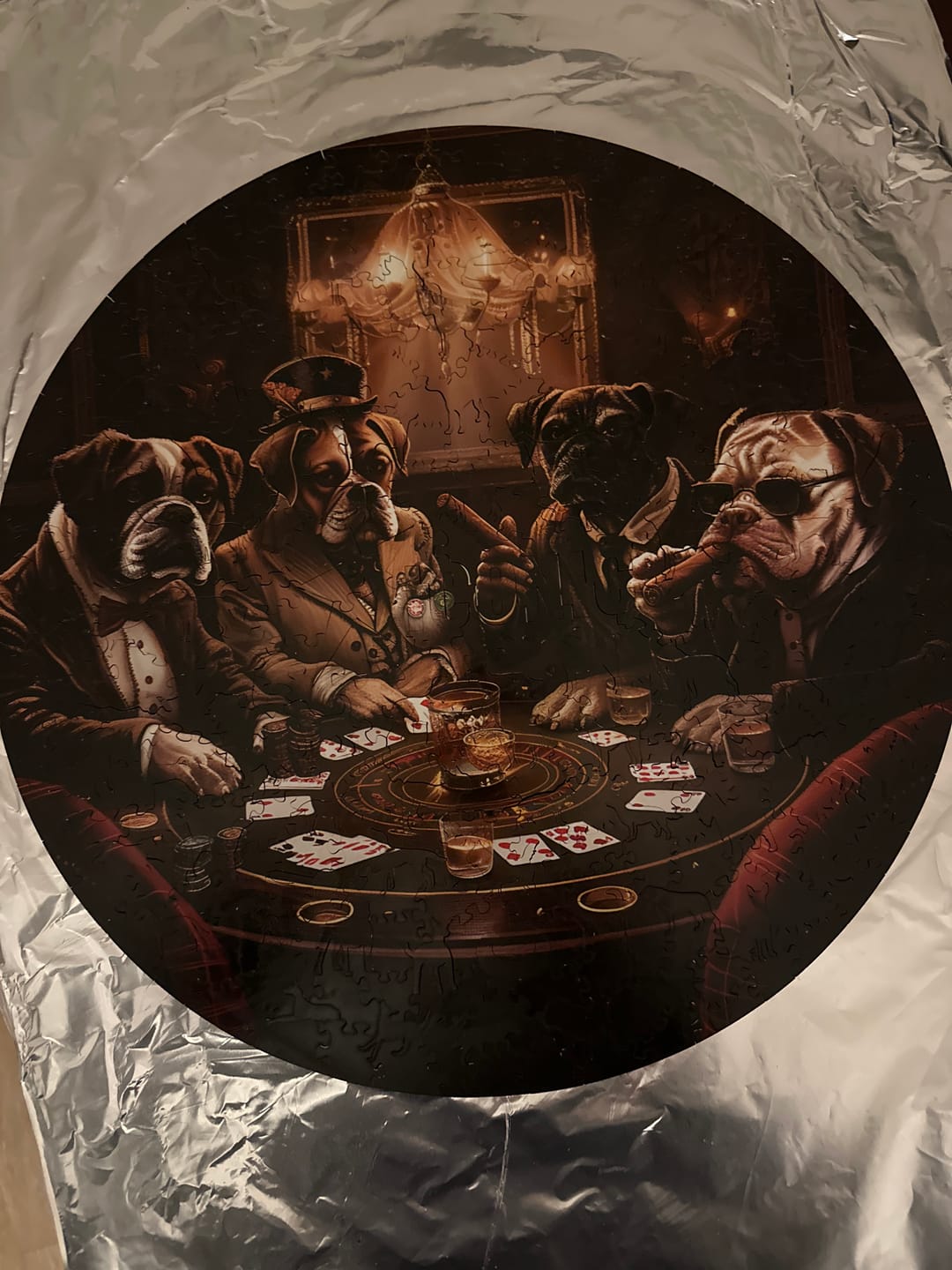 Customer photo review of Dogs Playing Poker - Wooden Puzzle