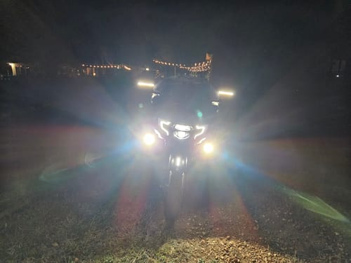 Customer photo review of Color Matched hand guard with LED for Harley Touring & Softails