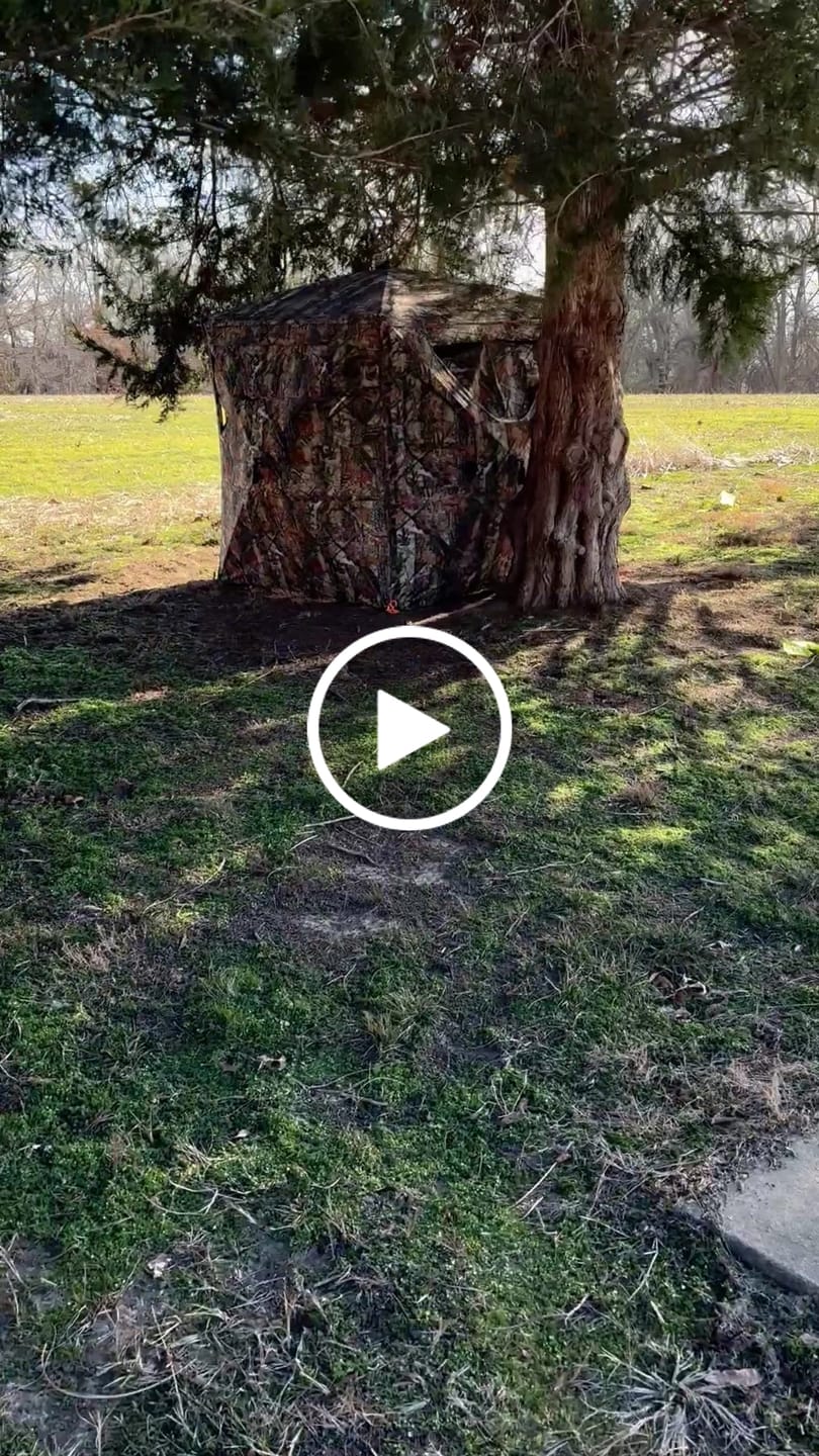 Customer video review of Vis360 See Through Ground Blind | 360° Camouflage Pop Up Hunting Blind for 2/3/4 Person | Portable Deer Blind with Orange Cover