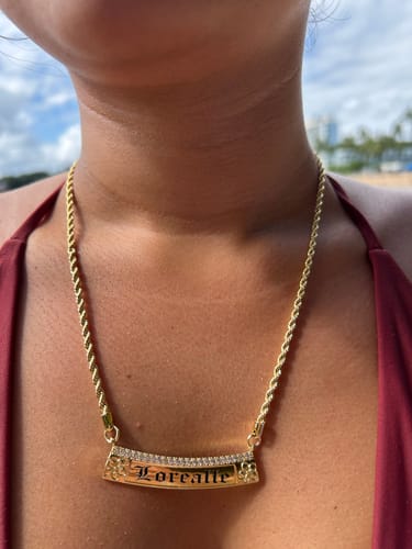 Customer photo review of 10mm Pu'uwai Heirloom Plate Necklace (Hulali Version)