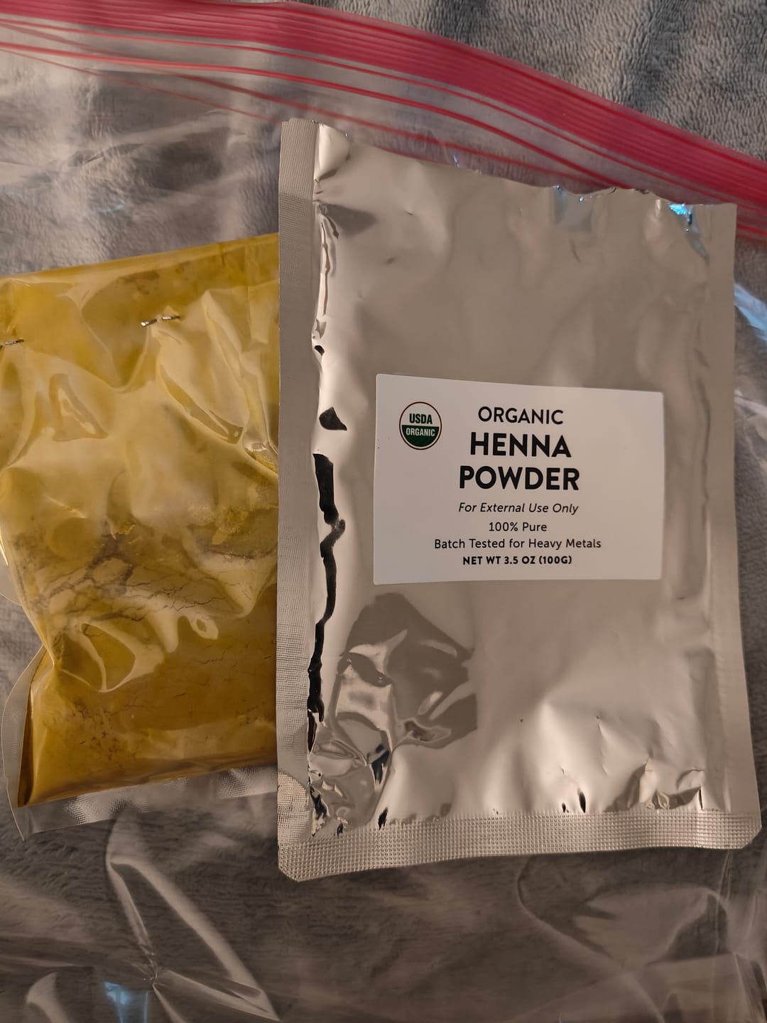 Customer photo review of GHEEK™ Henna Powder (Mehndi), Certified Organic - 3.5 oz (100g)