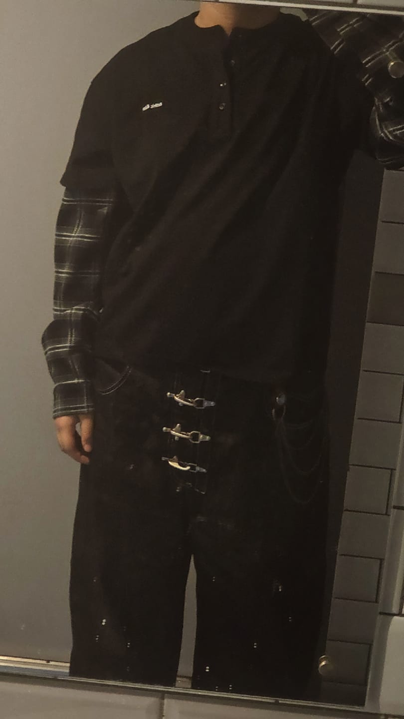 Customer photo review of Aelfric Eden Plaid Layered Long Sleeve Tee