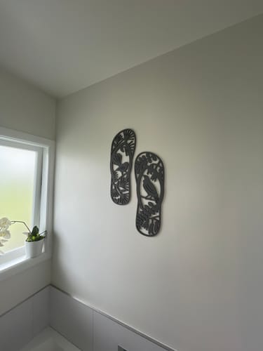 Customer photo review of Kiwiana Jandals Wall Art