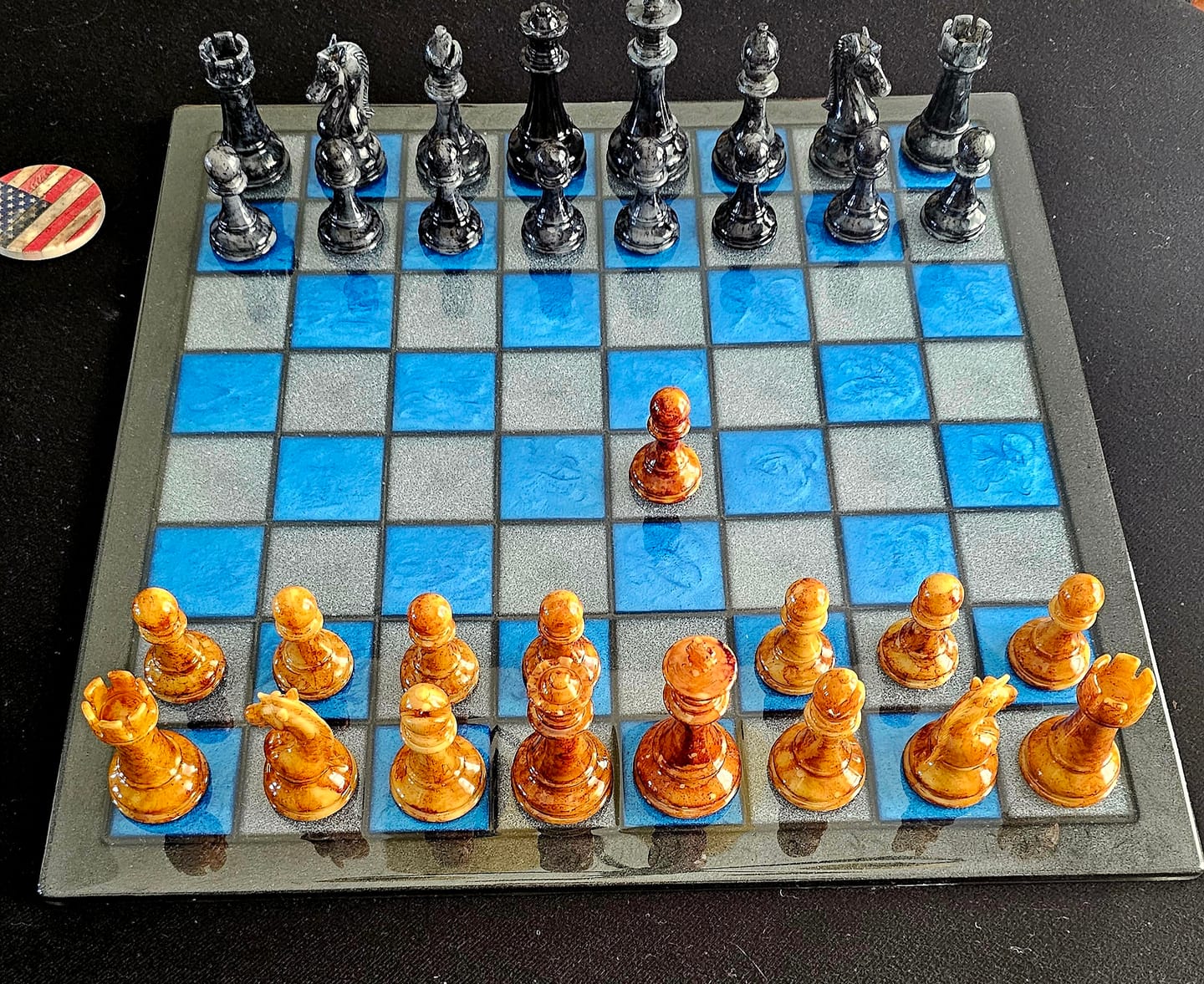 Customer photo review of 19x19x0.5" Full Size Chess Board Silicone Mold With 2" Squares