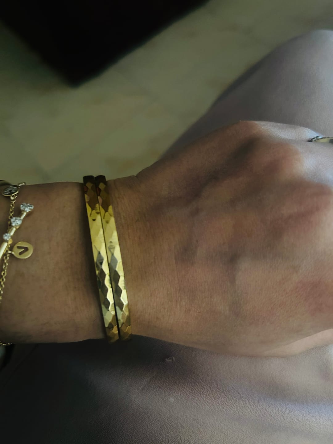 Customer photo review of Gilded Haze Bangle Bracelet