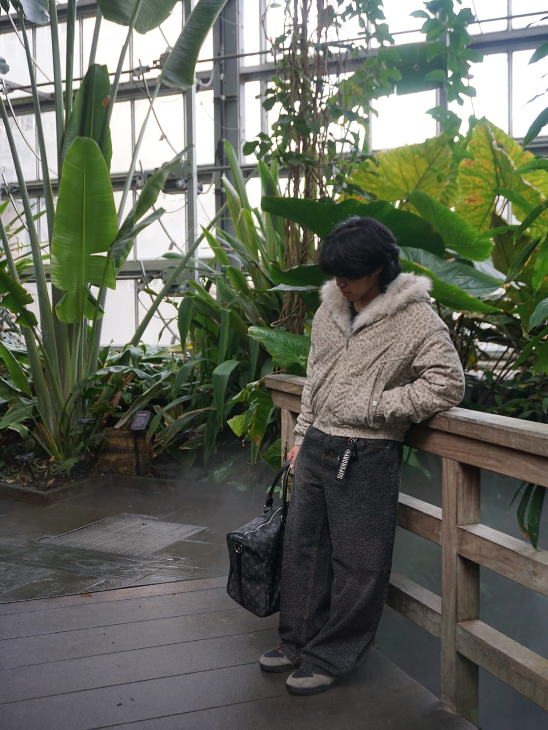 Customer photo review of Cotton Cheetah Print Mink Fur Hooded Jacket - 2270