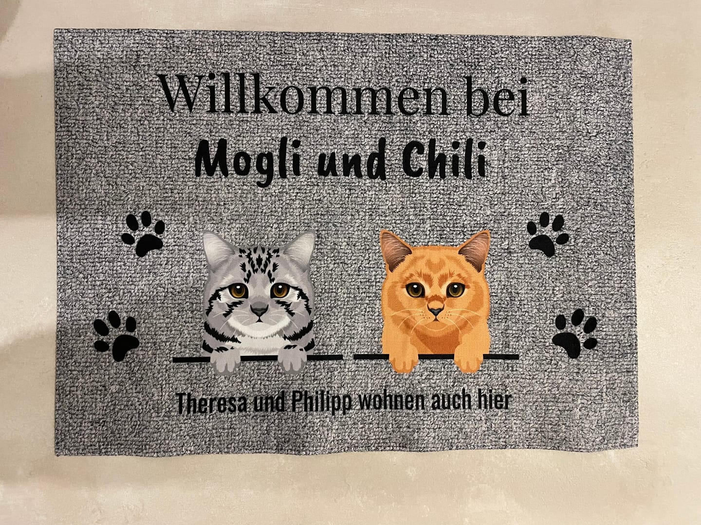 Customer photo review of Willkommen bei - Individuelle Fußmatte