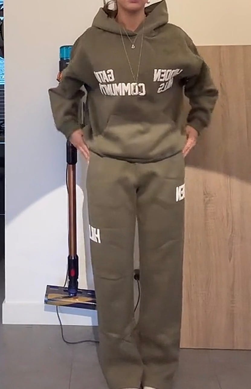Customer photo review of GATED COMMUNITY STRAIGHT LEG SWEATPANTS SAGE