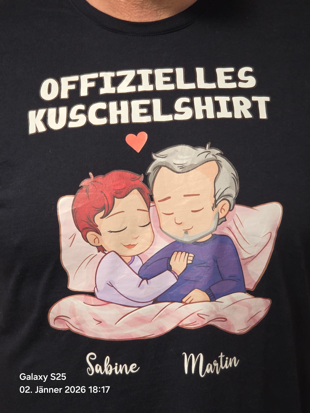 Customer photo review of Offizielles Schlafshirt - Personalisiertes T-Shirt für Paare